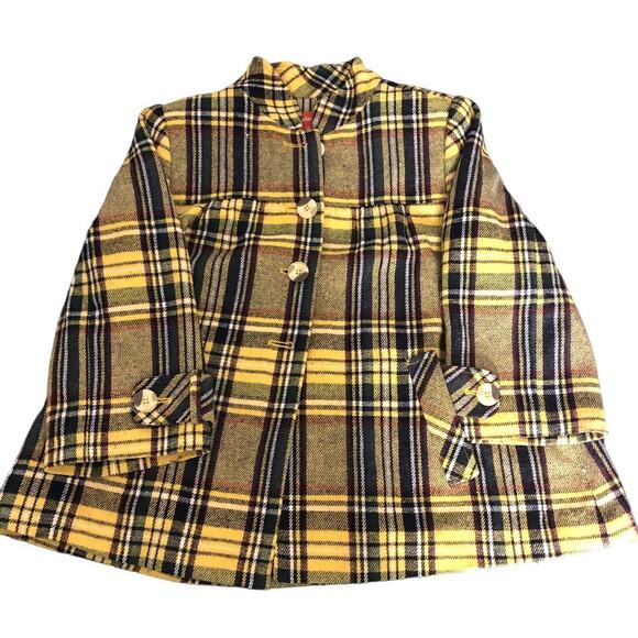 SUNDANCE Wool Jacket Womens Small Cropped Swing Boxy Academia Preppy Trending - Picture 8 of 9